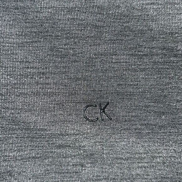 Calvin Klein dark charcoal gray Monogram Logo T-Neck Sweatshirt Sweater S adult - Picture 2 of 4